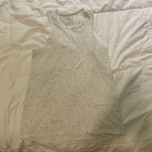 White and Black Spotted Active Wear Workout Tank